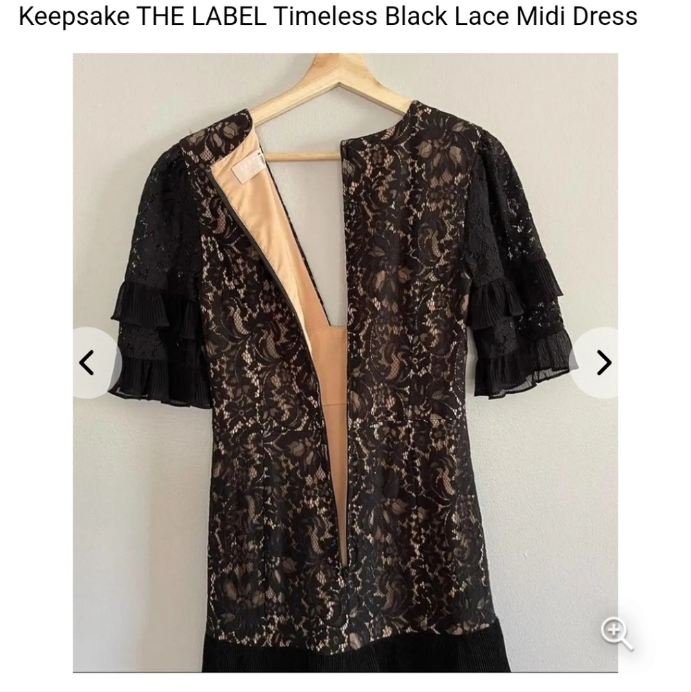 NWT Keepsake the Brand  Black Lace Midi Dress Size Medium - Picture 6 of 6